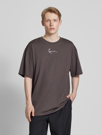 KARL KANI T-shirt met labelstitching Donkergrijs - 4