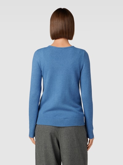 Vila Strickpullover mit gerippten Abschlüssen Modell 'VIRIL' Rauchblau 5