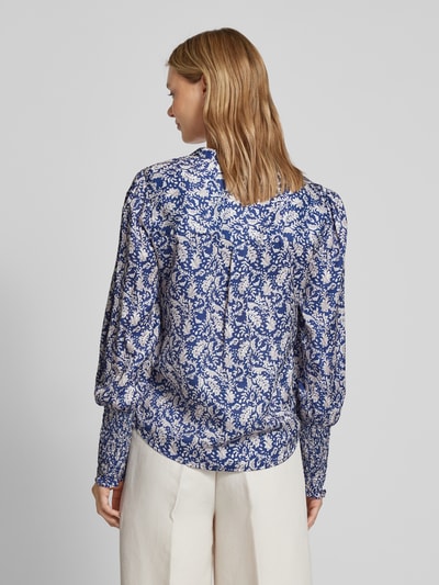 Neo Noir Blouse met all-over print, model 'Landa' Marineblauw - 5