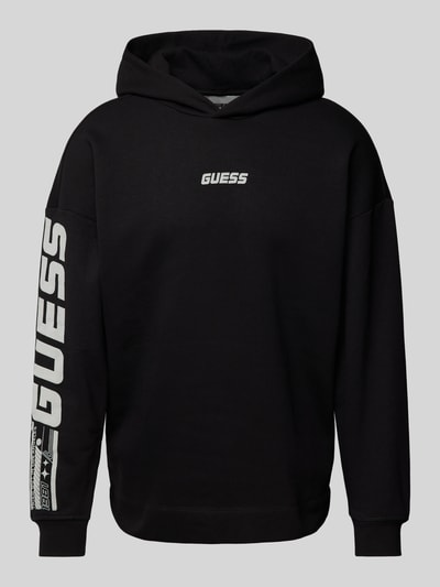 Guess Activewear Hoodie mit Label-Detail Modell 'DALIM' Black 1