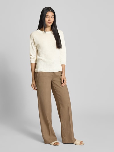 Weekend Max Mara Loose Fit Strickpullover aus reinem Leinen Modell 'SELZ' Weiss 1