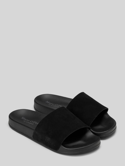 Marc O'Polo Badslippers met labelreliëf Zwart - 1