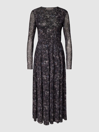 Christian Berg Woman Selection Kleid mit Allover-Muster und Rundhalsausschnitt Black 1