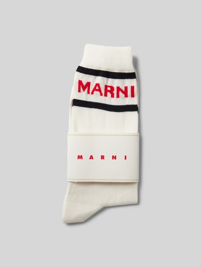 Marni Socken mit Label-Print Offwhite 3