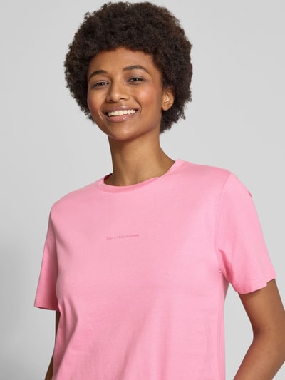 Marc O'Polo Denim T-shirt met labelprint Felroze - 3