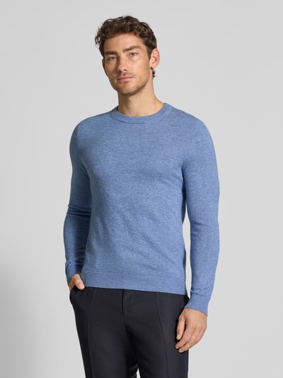 MCNEAL Gebreide pullover van wolmix met kasjmier Jeansblauw gemêleerd - 4