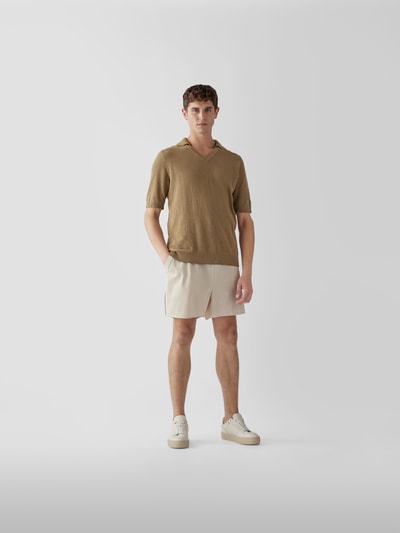 Lardini Poloshirt mit V-Ausschnitt Camel 1