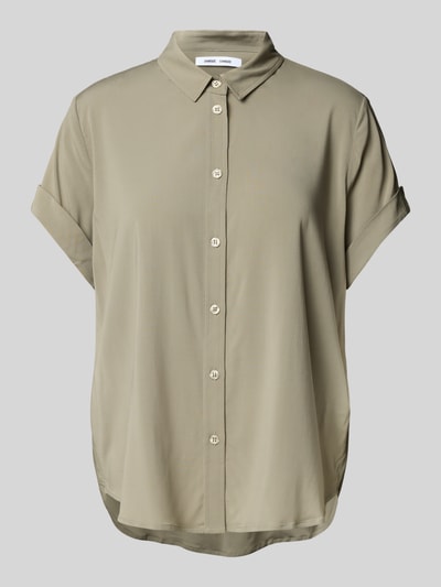 Samsøe Samsøe Regular Fit Hemdbluse mit 1/2-Arm Modell 'MAJAN' Oliv 2
