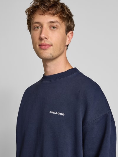 Pegador Oversized sweatshirt met logostitching en ronde hals Marineblauw - 3