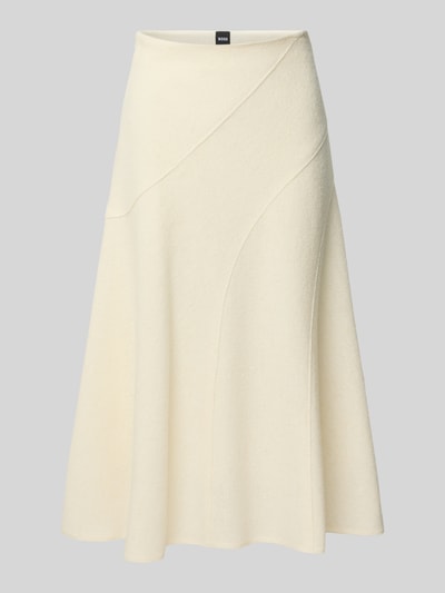 BOSS Rok in A-lijn van gekookte scheerwol, model 'VICENA' Offwhite - 2