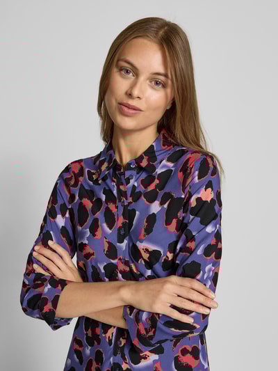 YAS Maxi-jurk met knoopsluiting, model 'SAVANNA' Rookblauw - 3