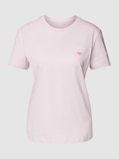 Jake*s Casual T-Shirt mit Motiv-Stitching Lavendel 2