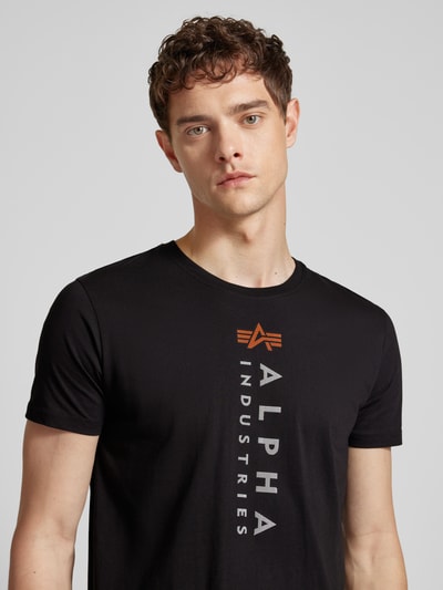 Alpha Industries T-shirt z nadrukiem z logo Czarny 3