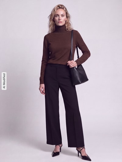 Weekend Max Mara Relaxed Fit Pullover aus Seiden-Woll-Mix Modell 'KIKU' Dunkelbraun 1
