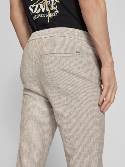 Only & Sons Tapered fit broek met stretch, model 'LINUS' Lichtbruin - 3