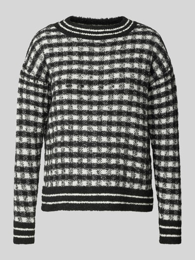 s.Oliver BLACK LABEL Regular Fit Strickpullover mit Wollanteil und Karomuster Black 2