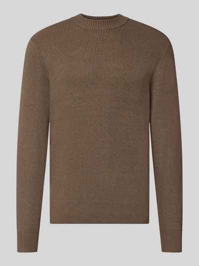Jake*s Studio Men Regular Fit Pullover aus Viskose-Mix Modell 'MATTI' Mittelbraun 1