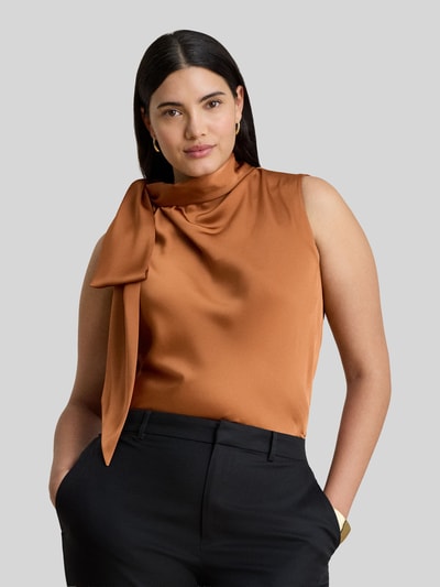 Lauren Ralph Lauren top o kroju regular fit z kokardą Terakotowy 6