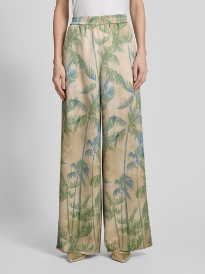 MAX&Co. Wide Leg Stoffhose mit elastischem Bund Modell 'ACRUX' Sand 4