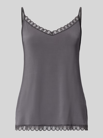 Mey Relaxed fit top van viscosemix, model 'Poetry' Donkergrijs - 1