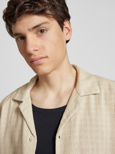 Only & Sons Freizeithemd aus Viskose-Mix mit Leinen-Anteil Modell 'LATHAM' Beige 3