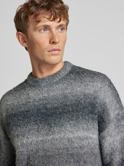 JAKE*S STUDIO MEN Gebreide pullover met extra brede schouders Antraciet - 3