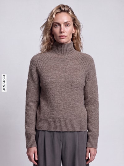 Pepe Jeans Sweter o kroju regular fit z dodatkiem wełny model 'ASHLEY PERKINS' Beżowy 4