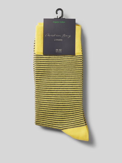 Christian Berg Men Socken mit Label-Detail Pastellgelb 3