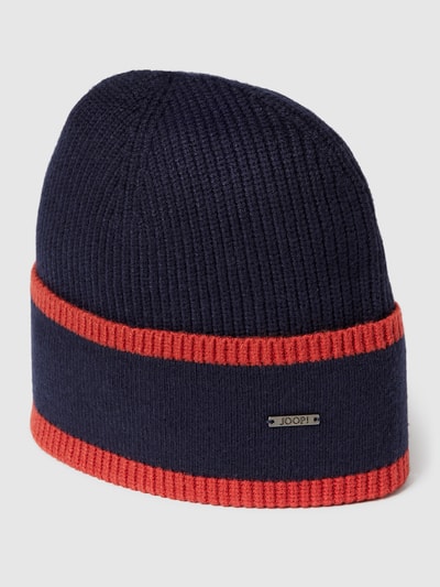 JOOP! Collection Czapka beanie z detalem z logo Niebieski 1