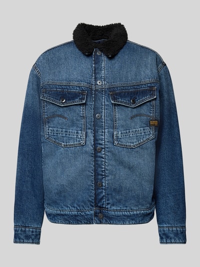 G-Star Raw Jeansjack met voering van imitatiebont Donkerblauw - 2