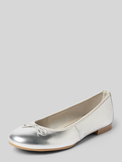 Tamaris Ballerinas mit Zierschleife Silber 1