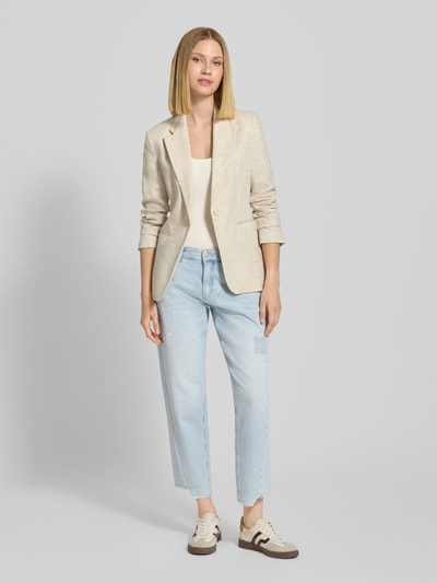 MAC Straight fit jeans met siernaden opzij, model 'Aleksa' Lichtblauw - 1