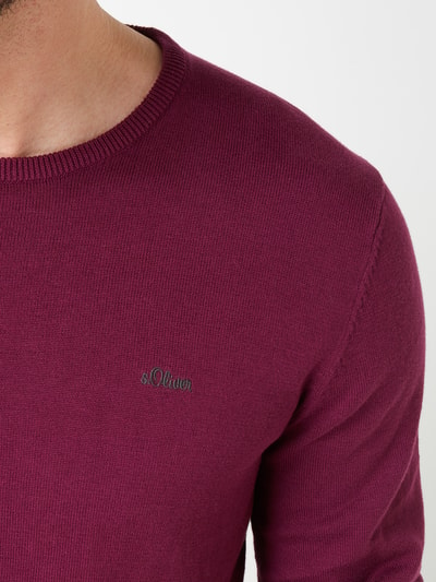 s.Oliver RED LABEL Pullover mit Logo-Stickerei  Lila Melange 5