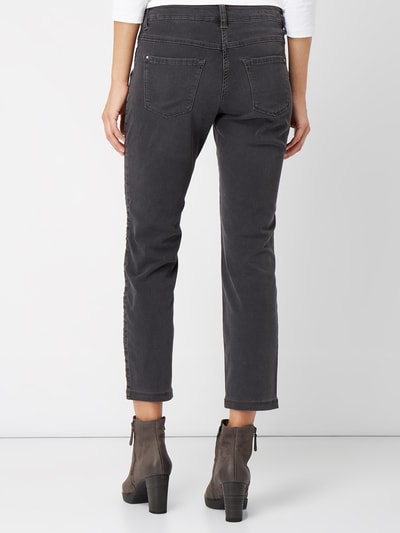 MAC Coloured Slim Fit Jeans mit Effektgarn Anthrazit 4