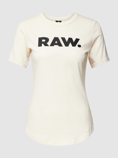 G-Star Raw T-shirt z okrągłym dekoltem i nadrukiem z logo Złamany biały 2