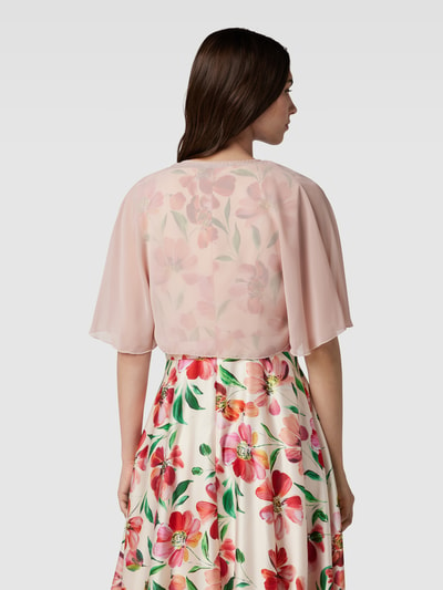 Christian Berg Cocktail Cape met semi-transparant design Rosé - 5