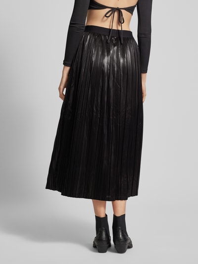 Only Midirok met plissévouwen, model 'Snow' Zwart - 5