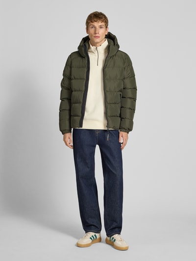 Superdry Sweatshirt mit Troyer-Kragen und Logo-Stitching Offwhite 1