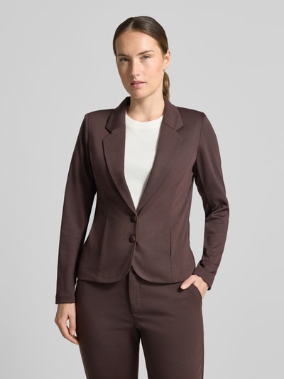 FREE/QUENT żakiet o kroju slim fit z dodatkiem wiskozy model 'NANNI' Ciemnobrązowy 4