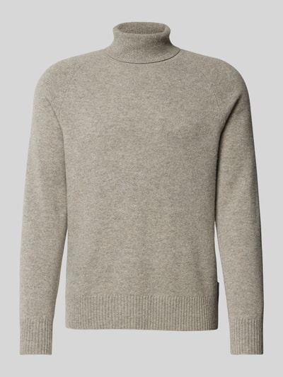 CK Calvin Klein Gebreide pullover van wol met labeldetail Lichtgrijs gemêleerd - 2