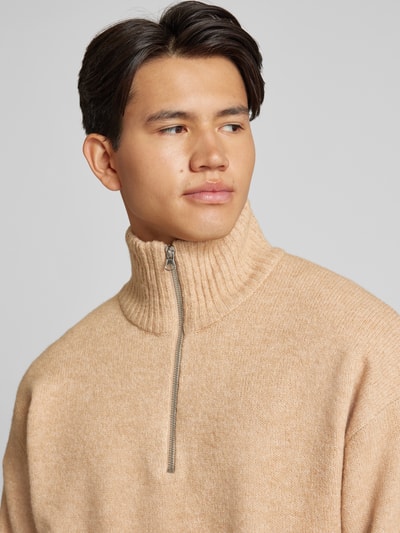 Jack & Jones Troyer mit gerippten Abschlüssen Modell 'OLLIE' Beige 3