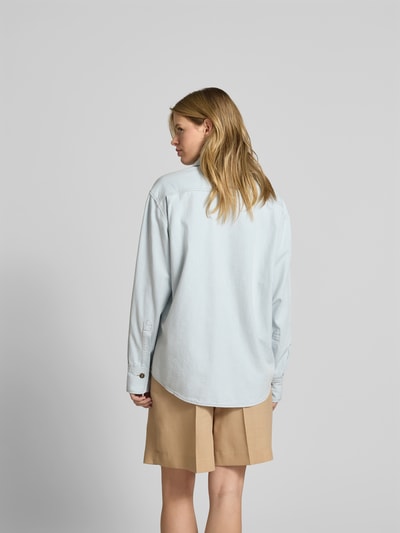 Victoria Beckham Hemdbluse mit Knopfleiste Hellblau 5