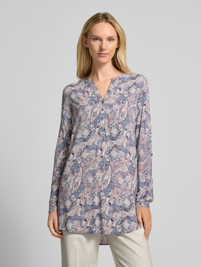 Christian Berg Woman Bluse aus Viskose mit Knopfleiste Rauchblau 4