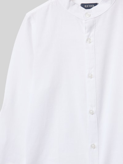 Blue Seven Regular fit overhemd met serafinohals en linnen Wit - 2