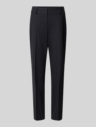 Produktfoto, Slim Fit Hose aus Schurwoll-Elasthan-Mix mit Bügelfalten von windsor., ciemny kolor, proste nogawki, kieszenie z tyłu, mieszanka żywej wełny i elastanu, szerokość w rozmiarze 36: 50 cm, długość wewnętrzna nogawki w rozmiarze 36: 74 cm