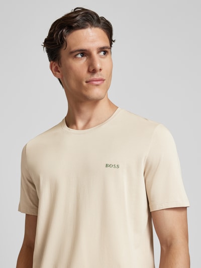 BOSS T-shirt met labelstitching, model 'MIX&MATCH' Beige - 3