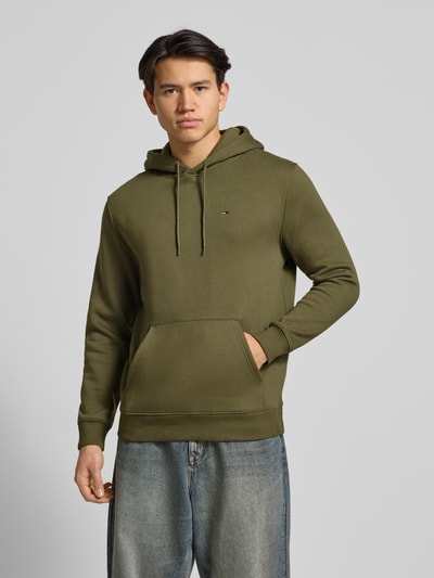 Tommy Jeans Regular fit hoodie van katoenmix Olijfgroen - 4