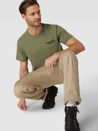Napapijri T-Shirt mit Label-Print Modell 'KASBA' Oliv 3