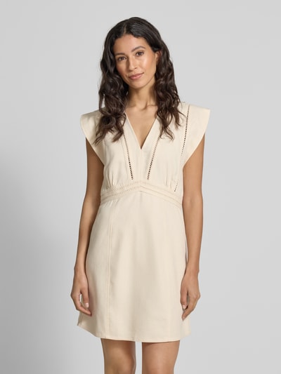 Bash Sukienka mini z dekoltem w serek model ‘NARIA’ Écru 4