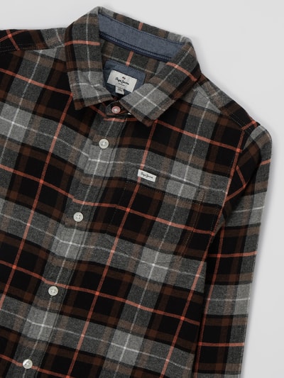 Pepe Jeans Koszula flanelowa z bawełny model ‘Kaine’ Szary melanż 2